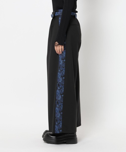 HARE（ハレ）の「ジャガードラインキリカエワイドパンツ(HARE)（スラックス・レディース・ブラック/ホワイト・FREE）」の15枚目の写真