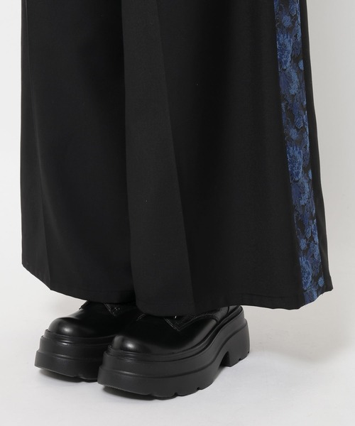 HARE（ハレ）の「ジャガードラインキリカエワイドパンツ(HARE)（スラックス・レディース・ブラック/ホワイト・FREE）」の19枚目の写真