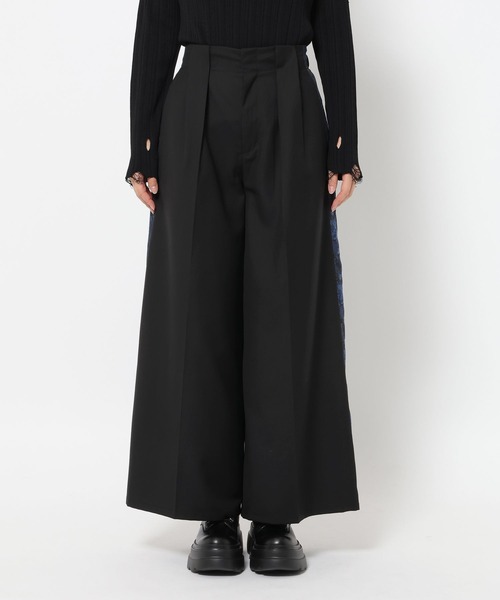 HARE（ハレ）の「ジャガードラインキリカエワイドパンツ(HARE)（スラックス・レディース・ブラック/ホワイト・FREE）」の22枚目の写真