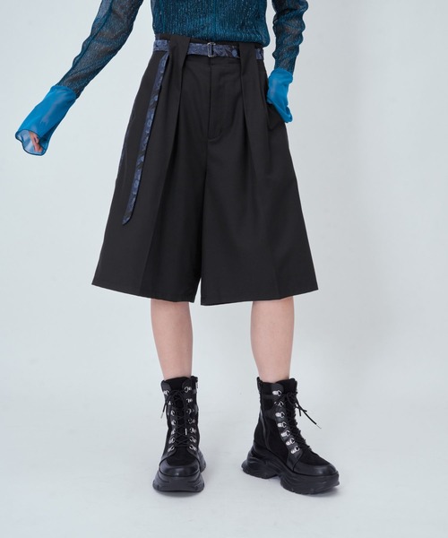 HARE(ハレ)の「ジャガードラインキリカエワイドパンツ(HARE)(スラックス・レディース・ブラック/ホワイト/チェック・FREE/SMALL)」の19枚目の写真