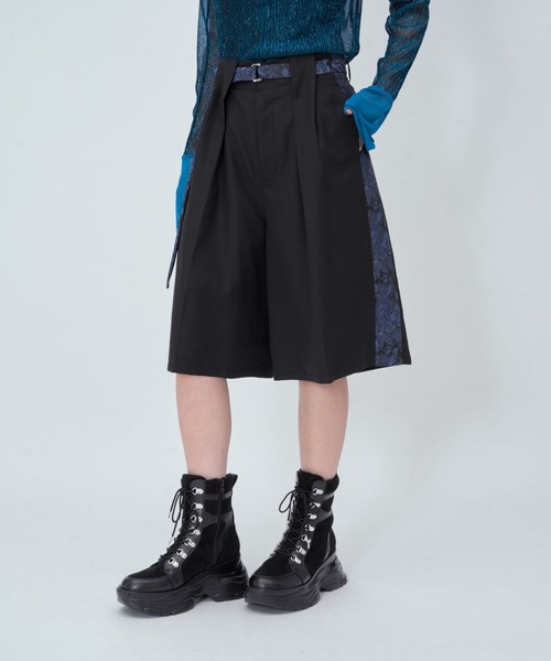 HARE(ハレ)の「ジャガードラインキリカエワイドパンツ(HARE)(スラックス・レディース・ブラック/ホワイト/チェック・FREE/SMALL)」の20枚目の写真