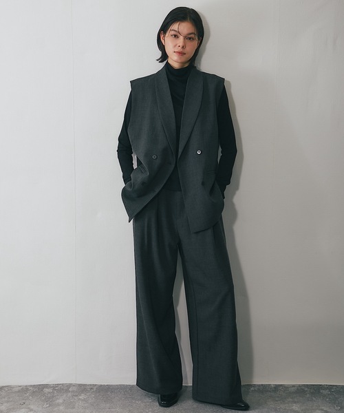 SMILE ORCHID(スマイルオーキッド)の「ベルト付きジレ&ワイドパンツ&プルオーパー4点セットアップ(スーツセット・レディース・ブラック・S/L/M)」の21枚目の写真