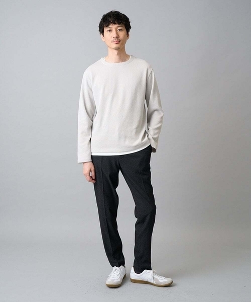 a.v.v(アーヴェヴェ)の「【イージーケア/洗濯機で洗える】畔裏起毛フェイクレイヤードカットソー(Tシャツ/カットソー・メンズ・ピンク/ライトグレー/ダークインディゴブルー/ミント・46/50/48)」の16枚目の写真