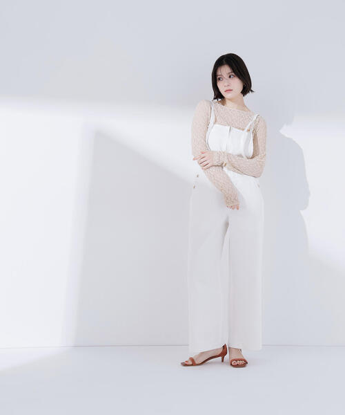 NATURAL BEAUTY BASIC(ナチュラルビューティーベーシック)の「◇デニムオールインワン(つなぎ/オールインワン・レディース・オフホワイト/ダークブルー・FREE)」の8枚目の写真