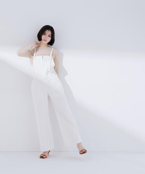 NATURAL BEAUTY BASIC(ナチュラルビューティーベーシック)の「◇デニムオールインワン(つなぎ/オールインワン・レディース・オフホワイト/ダークブルー・FREE)」の11枚目の写真