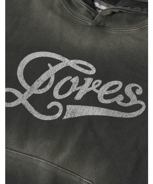 LORES（ロアス）の「Script Dyed Hoodie - Charcoal（パーカー・レディース・その他・M/L/XL）」の5枚目の写真