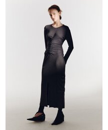 ECOMMAE（イコンマイ）の「SHIRRING EASY DRESS (CHARCOAL)（ワンピース）」