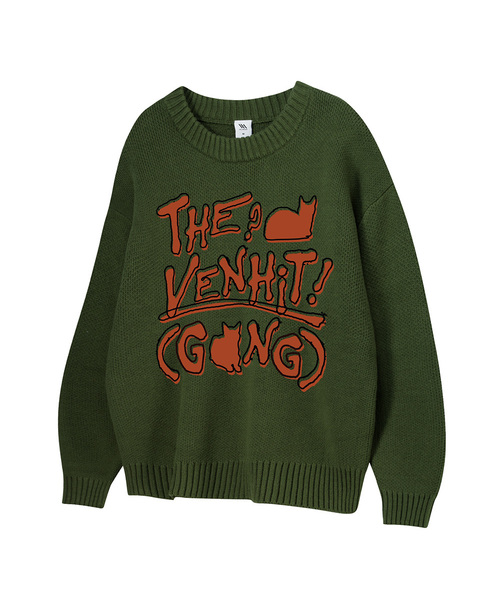 VENHIT(ベンヒット)の「ノーティーボーイ ラウンドニット(ニット/セーター・レディース・ブラック/カーキ/アイボリー・MEDIUM/LARGE/X-LARGE)」の3枚目の写真