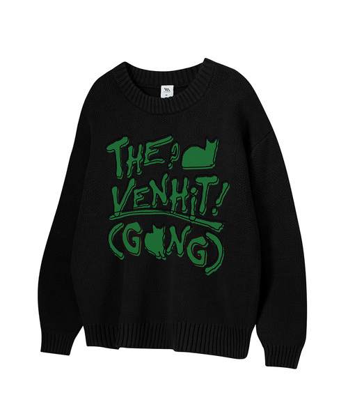 VENHIT(ベンヒット)の「ノーティーボーイ ラウンドニット(ニット/セーター・レディース・ブラック/カーキ/アイボリー・MEDIUM/LARGE/X-LARGE)」の2枚目の写真