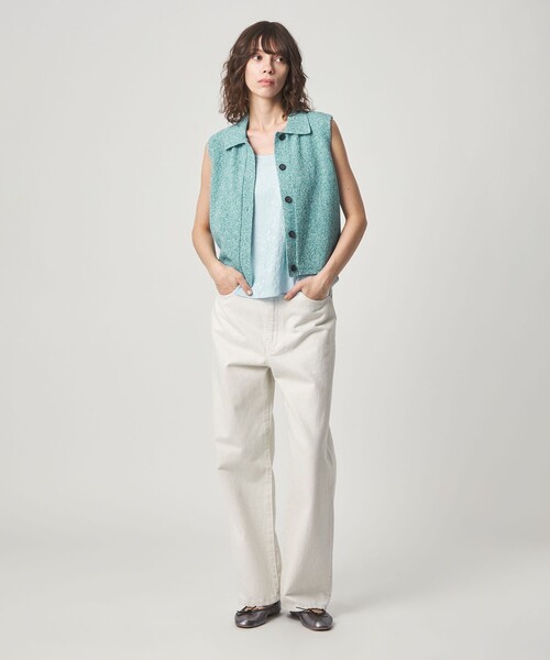 Steven Alan(スティーブンアラン)の「<Steven Alan>ブークレヤーン ポロカラー ニット ベスト(ニット/セーター・レディース・ターコイズブルー/イエロー・FREE)」の4枚目の写真