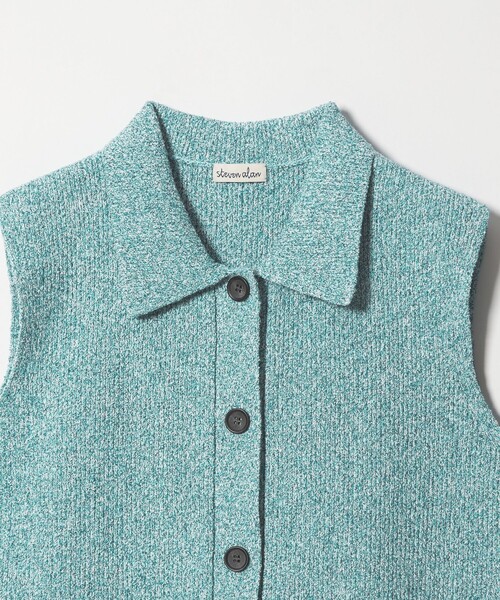 Steven Alan(スティーブンアラン)の「<Steven Alan>ブークレヤーン ポロカラー ニット ベスト(ニット/セーター・レディース・ターコイズブルー/イエロー・FREE)」の12枚目の写真