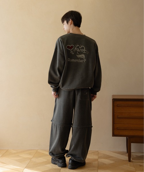 Remember.（リメンバー）の「2way裏毛ルーズスウェットパンツ / 2-Way Loose Fit Sweatpants（スウェットパンツ・メンズ・ネイビー/ブラウン/ライトグレー/ブラック・LARGE/MEDIUM）」の14枚目の写真