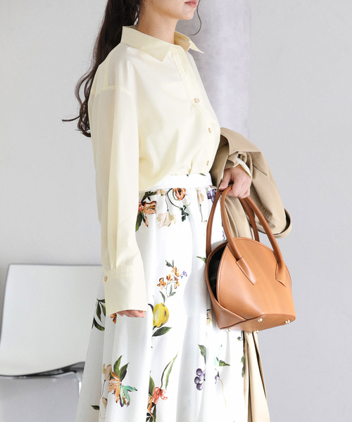 La TOTALITE（ラトータリテ）の「【洗える】スリットカフスシャツ（シャツ/ブラウス・レディース・ブルー/ホワイト/イエロー・FREE）」の12枚目の写真