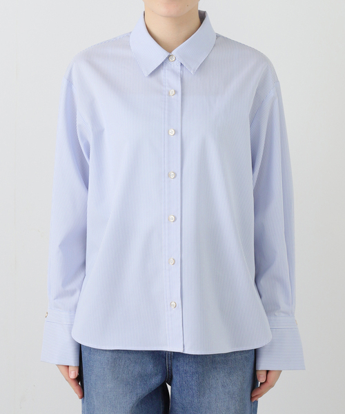 La TOTALITE（ラトータリテ）の「【洗える】スリットカフスシャツ（シャツ/ブラウス・レディース・ブルー/ホワイト/イエロー・FREE）」の14枚目の写真