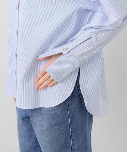 La TOTALITE（ラトータリテ）の「【洗える】スリットカフスシャツ（シャツ/ブラウス・レディース・ブルー/ホワイト/イエロー・FREE）」の18枚目の写真
