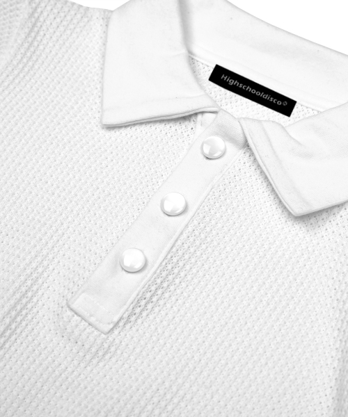 HIGH SCHOOL DISCO(ハイスクールディスコ)の「See Through PK Shirt_White(ポロシャツ・レディース・その他・FREE)」の3枚目の写真