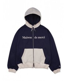 FABULOUS ARCHIVE（ファビュラスアーカイブ）の「UNISEXツーウェイツートンドロップフィットフード集業ネイビー（FCD1ZP101M）（パーカー）」