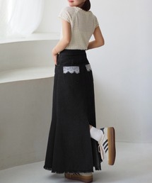 tanakadaisuke/タナカダイスケ】lace docking maxi denim skirtデニム