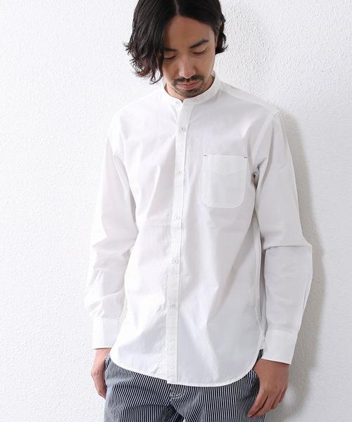 coen(コーエン)の「ハケメバンドカラーシャツ(シャツ/ブラウス・メンズ・ホワイト/ネイビー・SMALL/MEDIUM/LARGE/X-LARGE)」の2枚目の写真