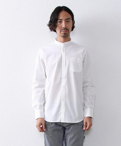coen(コーエン)の「ハケメバンドカラーシャツ(シャツ/ブラウス・メンズ・ホワイト/ネイビー・SMALL/MEDIUM/LARGE/X-LARGE)」の3枚目の写真