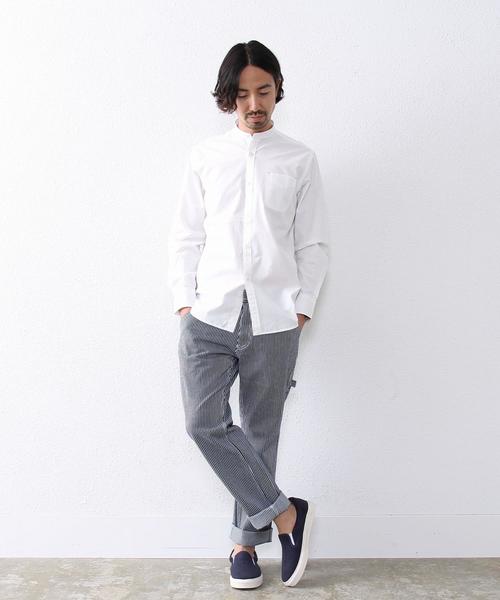 coen(コーエン)の「ハケメバンドカラーシャツ(シャツ/ブラウス・メンズ・ホワイト/ネイビー・SMALL/MEDIUM/LARGE/X-LARGE)」の8枚目の写真