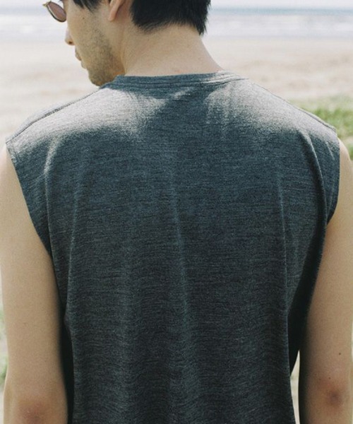 LIDNM（リドム）の「MERINO WOOL SLEEVELESS TEE（Tシャツ/カットソー・メンズ・ブラック/ヘザーグレー・LARGE/MEDIUM/SMALL）」の7枚目の写真