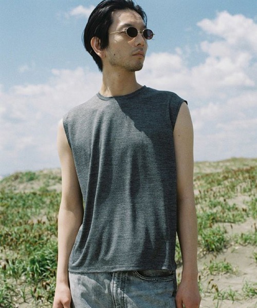 LIDNM（リドム）の「MERINO WOOL SLEEVELESS TEE（Tシャツ/カットソー・メンズ・ブラック/ヘザーグレー・LARGE/MEDIUM/SMALL）」の9枚目の写真