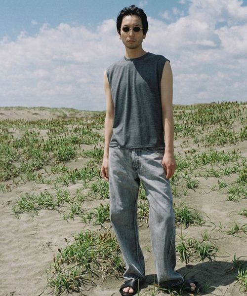 LIDNM（リドム）の「MERINO WOOL SLEEVELESS TEE（Tシャツ/カットソー・メンズ・ブラック/ヘザーグレー・LARGE/MEDIUM/SMALL）」の12枚目の写真