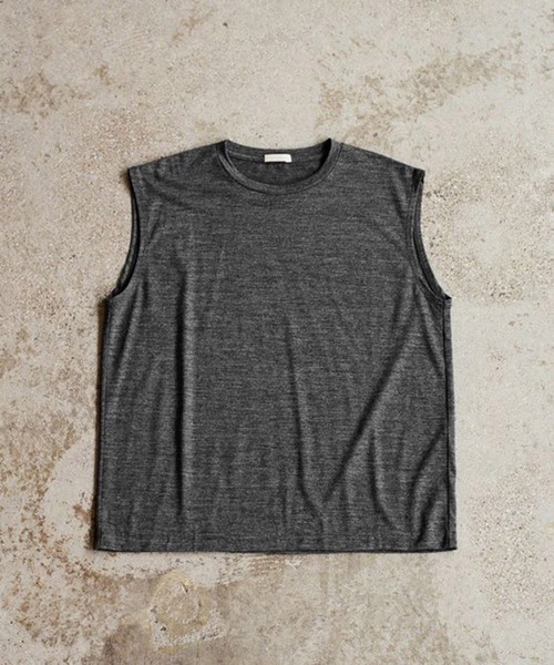 LIDNM（リドム）の「MERINO WOOL SLEEVELESS TEE（Tシャツ/カットソー・メンズ・ブラック/ヘザーグレー・LARGE/MEDIUM/SMALL）」の19枚目の写真