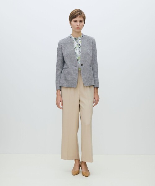 TOMORROWLAND collection（トゥモローランドコレクション）の「フラットテープ キザミカラージャケット（ノーカラージャケット・レディース・ライトグリーン/ブルー系その他・36/38）」の6枚目の写真