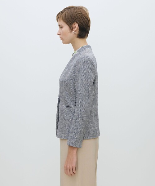 フラットテープ キザミカラージャケット（ノーカラージャケット