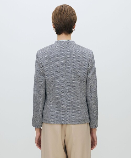 TOMORROWLAND collection（トゥモローランドコレクション）の「フラットテープ キザミカラージャケット（ノーカラージャケット・レディース・ライトグリーン/ブルー系その他・36/38）」の9枚目の写真