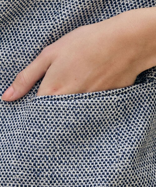 TOMORROWLAND collection（トゥモローランドコレクション）の「フラットテープ キザミカラージャケット（ノーカラージャケット・レディース・ライトグリーン/ブルー系その他・36/38）」の13枚目の写真