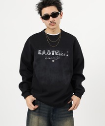 FUNALIVE（ファンアライブ）の「ABETTOR 「EASTERN」ロゴ汚しプリントデザインスウェットクルーハイクオリティー※数量限定（スウェット）」