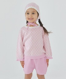 moimoln（モイモルン）の「【セットアップ】モーリーピンクニットフリル長袖トップス&パンツ（セットアップ）」