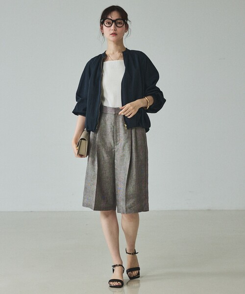 qualite(カリテ)の「【大人のショートパンツ】ラメリネンショートパンツ/セットアップ対応/夏服/春服・/リネン(その他パンツ・レディース・グレイッシュベージュ・36/38)」の19枚目の写真