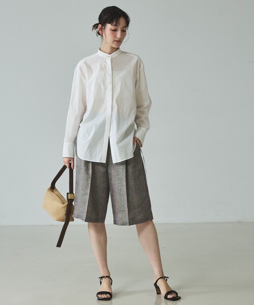 qualite(カリテ)の「【大人のショートパンツ】ラメリネンショートパンツ/セットアップ対応/夏服/春服・/リネン(その他パンツ・レディース・グレイッシュベージュ・36/38)」の7枚目の写真