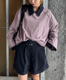 Ameri（アメリ）の「EYELET ARRANGEMENT SWEAT TOP（スウェット）」