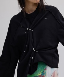 EYELET ARRANGEMENT SWEAT TOP