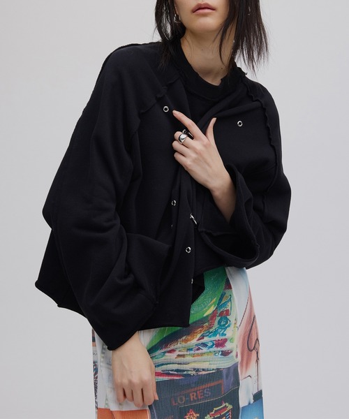 トップス Ameri EYELET ARRANGEMENT SWEAT TOP BK EYELET ARRANGEMENT SWEAT TOP（スウェット）｜Ameri（アメリ）の
