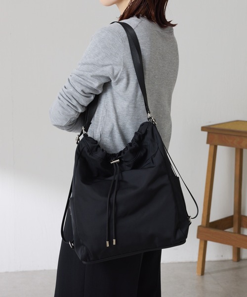 PAPILLONNER（パピヨネ）の「PAPILLONNER/撥水3WAYバッグ/強撥水（バックパック/リュック・レディース・ブラック/ベージュ・FREE）」の22枚目の写真