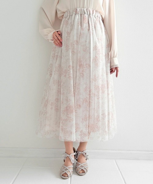 an another angelus（アンアナザーアンジェラス）の「単色ローズ柄ボリュームチュールスカート（スカート・レディース・ライトオレンジ系/ブルー・FREE）」の13枚目の写真