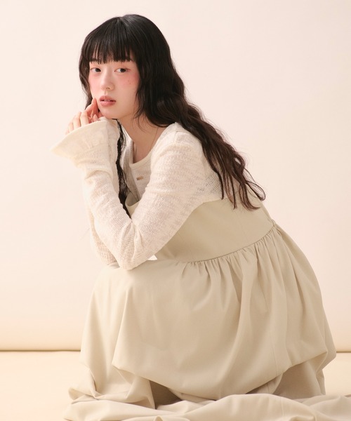 loin nuit(ロワンニュイ)の「frill design tops / フリルデザイントップス(Tシャツ/カットソー・レディース・ピンク/アイボリー・FREE)」の11枚目の写真