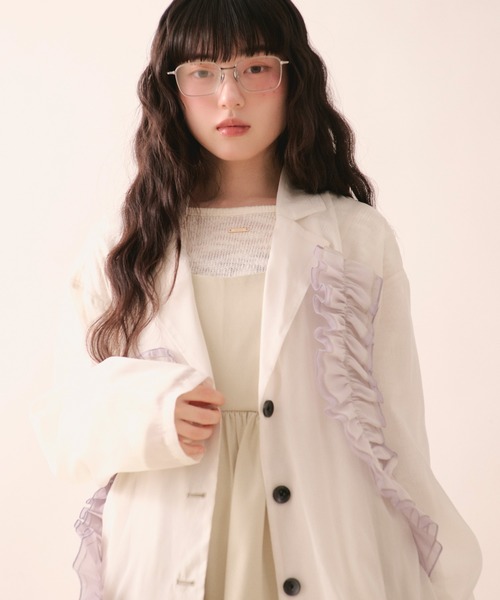 loin nuit(ロワンニュイ)の「frill design tops / フリルデザイントップス(Tシャツ/カットソー・レディース・ピンク/アイボリー・FREE)」の13枚目の写真