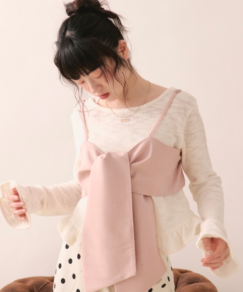 loin nuit(ロワンニュイ)の「frill design tops / フリルデザイントップス(Tシャツ/カットソー・レディース・ピンク/アイボリー・FREE)」の15枚目の写真