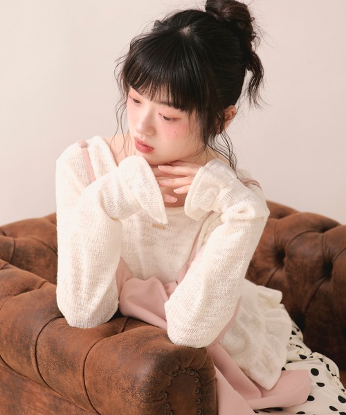 loin nuit(ロワンニュイ)の「frill design tops / フリルデザイントップス(Tシャツ/カットソー・レディース・ピンク/アイボリー・FREE)」の17枚目の写真