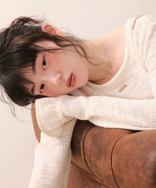 loin nuit(ロワンニュイ)の「frill design tops / フリルデザイントップス(Tシャツ/カットソー・レディース・ピンク/アイボリー・FREE)」の19枚目の写真