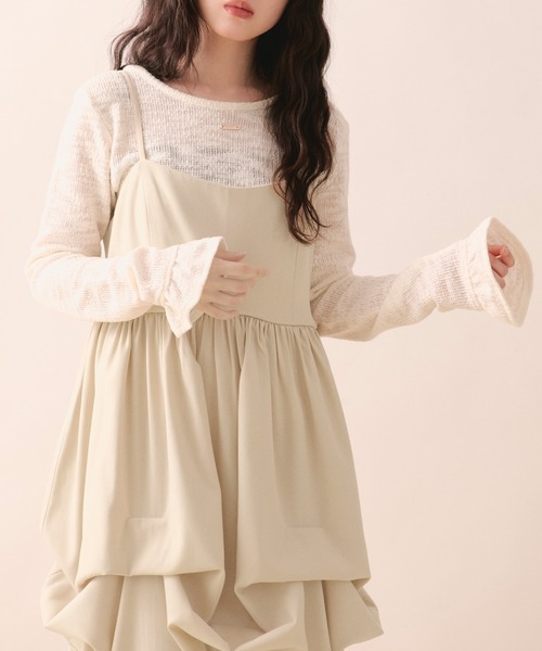 loin nuit(ロワンニュイ)の「frill design tops / フリルデザイントップス(Tシャツ/カットソー・レディース・ピンク/アイボリー・FREE)」の8枚目の写真