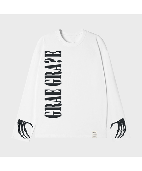 GRAVER（グレーバー）の「[ユニセックス]GRAEGRAVE ロングスリーブTシャツ_3COLOR（Tシャツ/カットソー・レディース・ブラック/ダークグレー/ホワイト・LARGE/MEDIUM）」の2枚目の写真