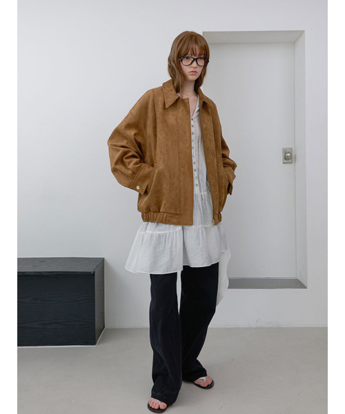 ATELIER NAIN(アトリエナイン)の「OVERFIT SUEDE SNAP BUTTON BLOUSON(JP-587)(ブルゾン・レディース・キャメル・FREE)」の2枚目の写真